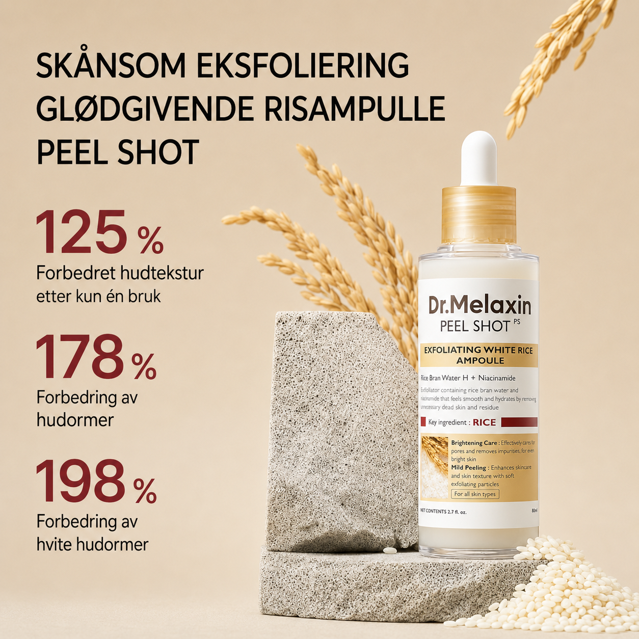 Dr.Melaxin Peel Shot Exfol White Rice Ampoule
